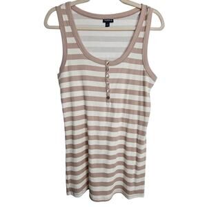 Torrid Womens Striped Henley Tank Casual Ribbed Plus Size 1X Stretch Effortless